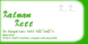 kalman kett business card